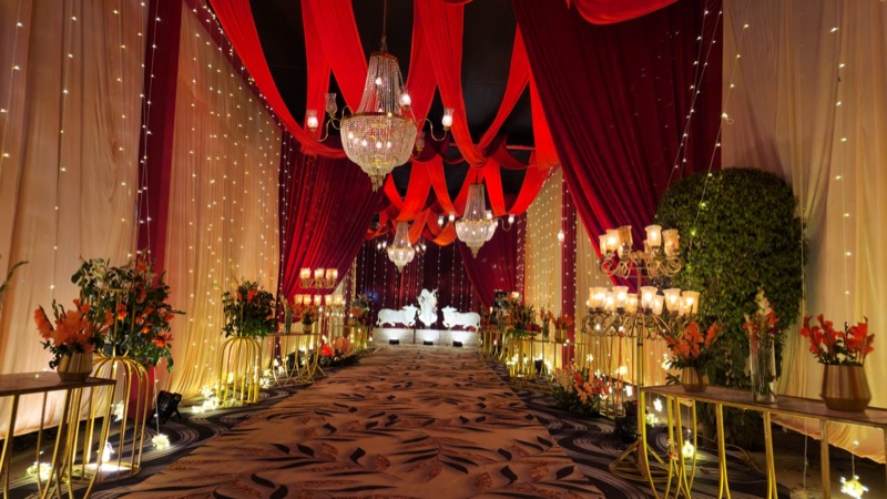 Wedding ceremony decoration setup
